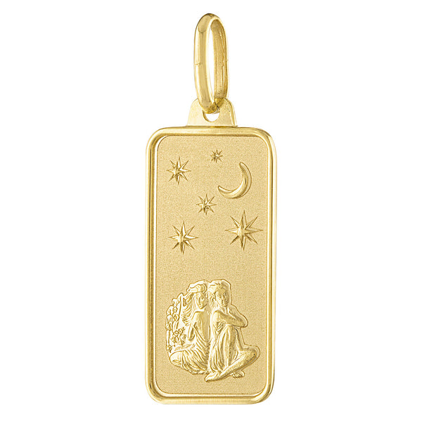 Gemini Zodiac Tag 14K Gold Charm