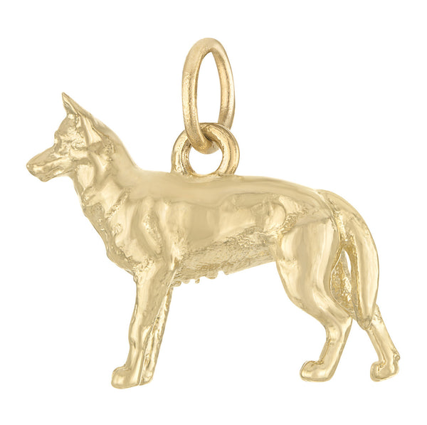 German Shepherd 14K Gold Charm