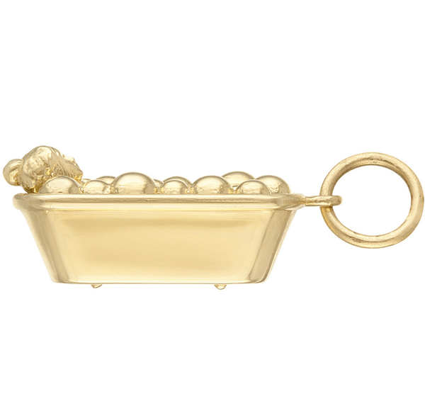 Girl in Bubble Bath 14K Gold Charm