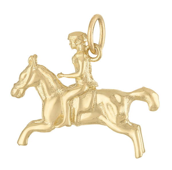 Horseback Rider 14k Gold Charm