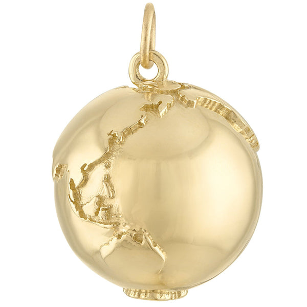 Larger Classic Globe 14k Gold Charm