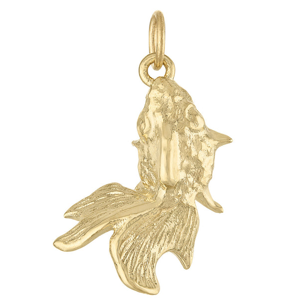 Fantail Goldfish 14K Gold Charm