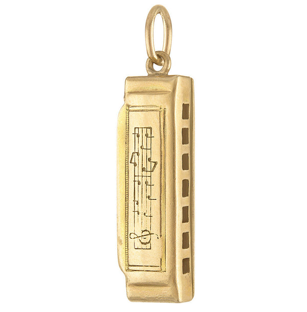 Vintage Harmonica 14K Gold Charm