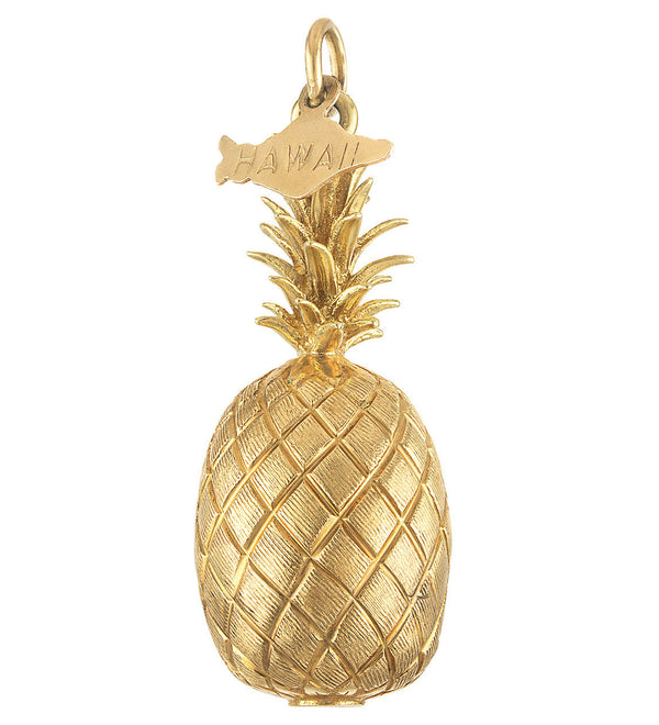Vintage Larger Hawaiian Pineapple 14K Gold Charm