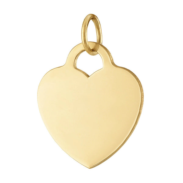 Engravable Heart Lock 14K Gold Charm