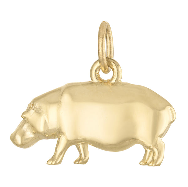 Hippopotamus 14K Gold Charm
