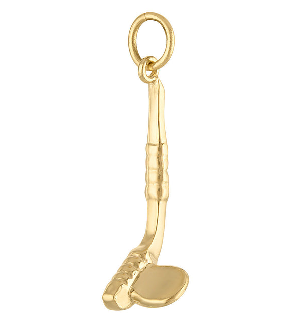 Ice Hockey 14K Gold Charm