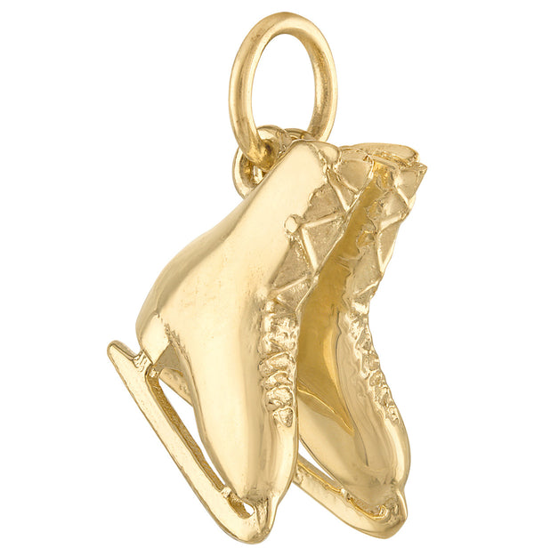 Ice Skates 14K Gold Charm