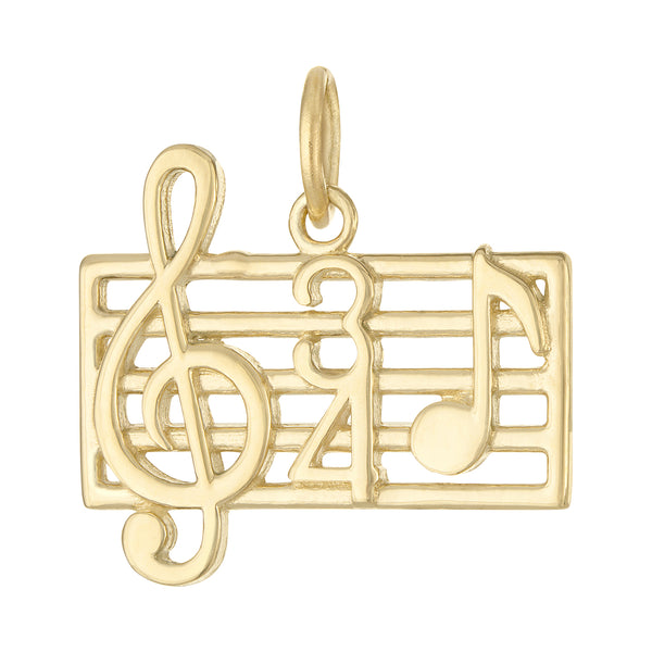 Music Bar 14K Gold Charm