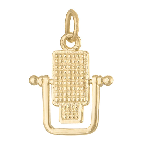 Recording Microphone 14K Gold Charm