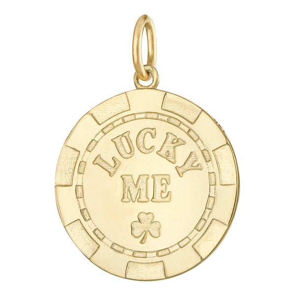 Lucky Poker Chip 14k Gold Charm