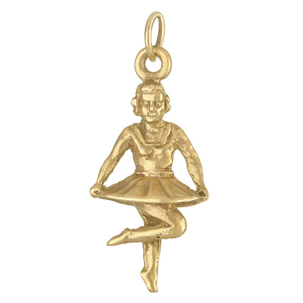 Vintage Irish Step Dancer 14k Gold Charm