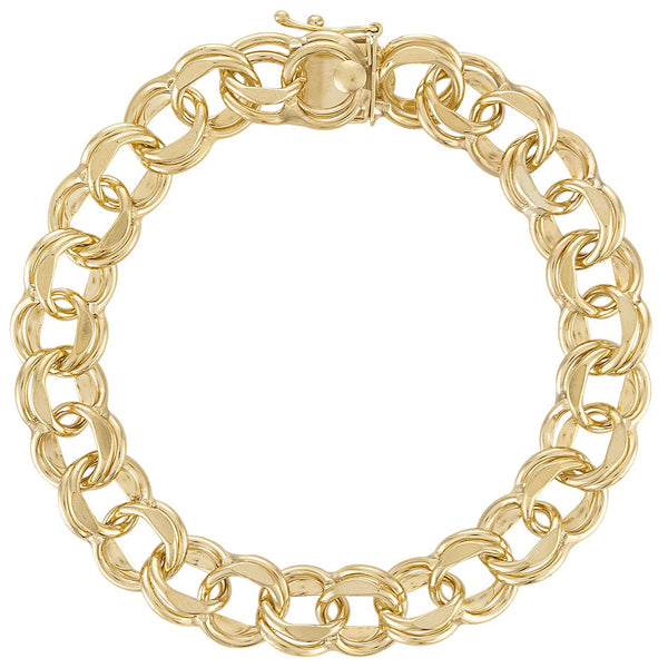 Vintage Classic Double Link 14k Gold Bracelet