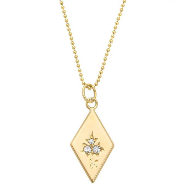Vintage Diamond 14k Gold Charm Necklace