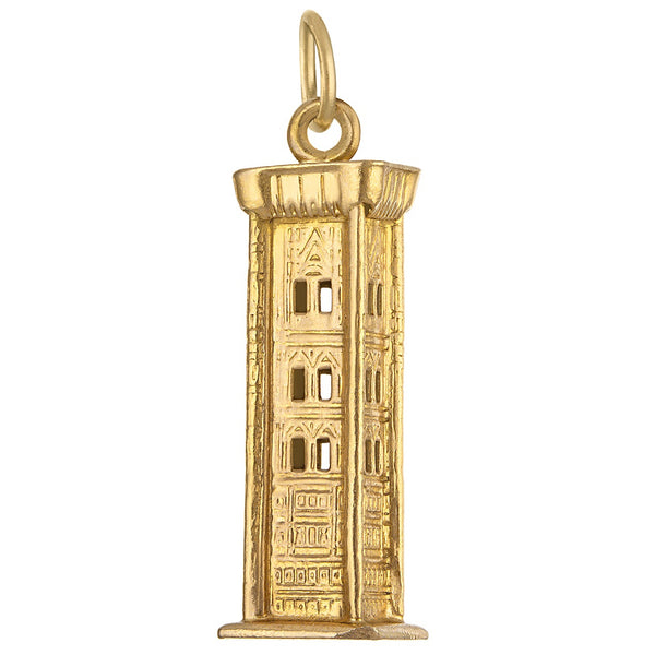 Vintage Campanile Bell Tower 18k Gold Charm