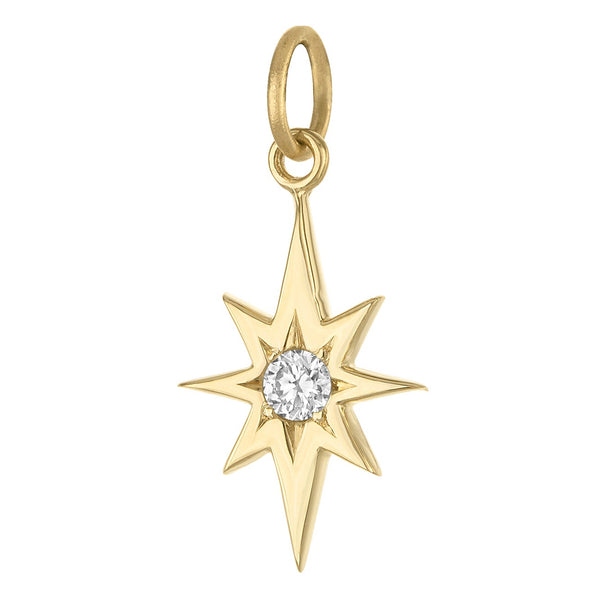 Diamond North Star 14K Gold Charm