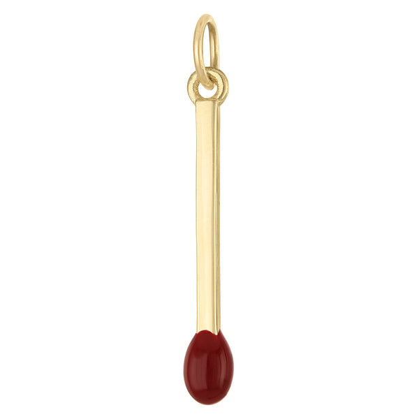 Enamel Matchstick 14K Gold Charm