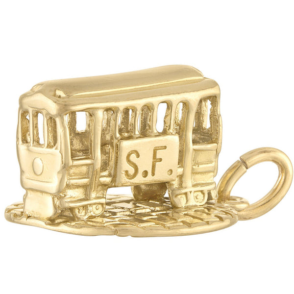 Vintage Movable San Francisco Cable Car 14K Gold Charm