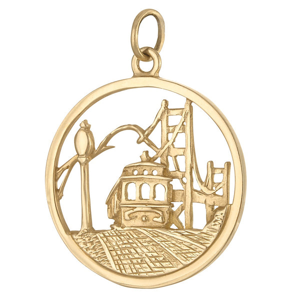 Vintage San Francisco Scene 14K Gold Charm