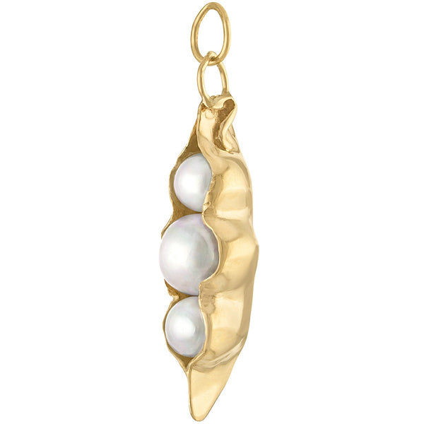 Vintage Pearl Peas in a Pod 14K Gold Charm
