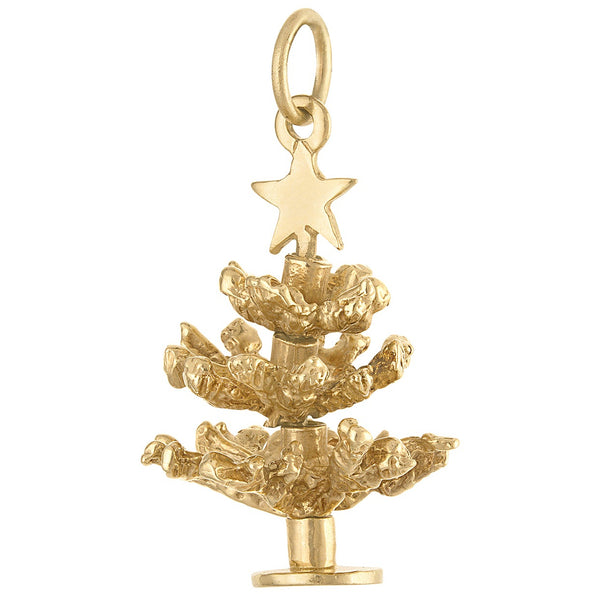 Vintage Movable Christmas Tree 14k Gold Charm