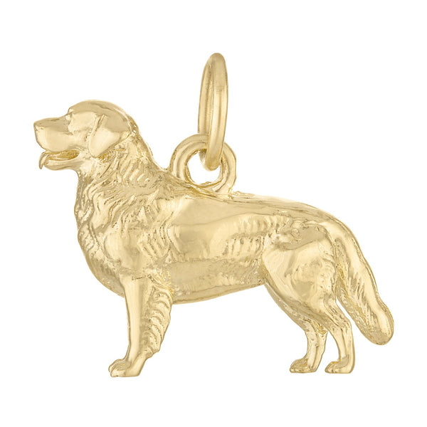 Golden Retriever 14K Gold Charm