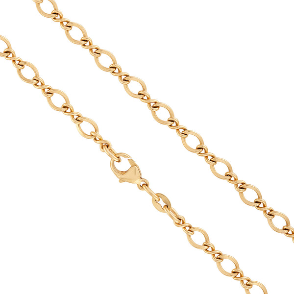 Vintage Figaro Chain 14k Gold Charm Necklace