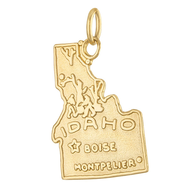 Vintage Map of Idaho 14k Gold Charm