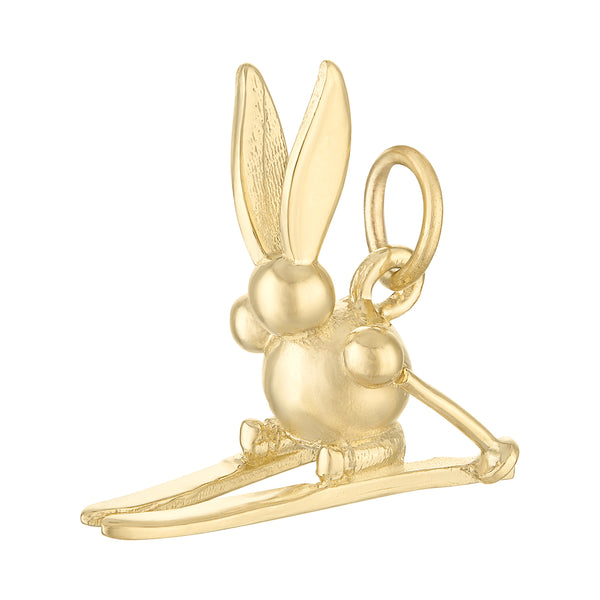 Ski Bunny 14k Gold Charm
