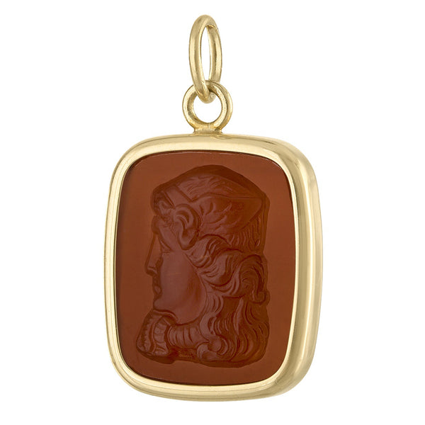 Vintage Carnelian Intaglio 14K Gold Charm