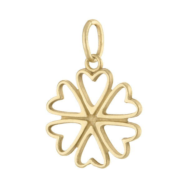 Vintage Stylized Clover 14k Gold Charm
