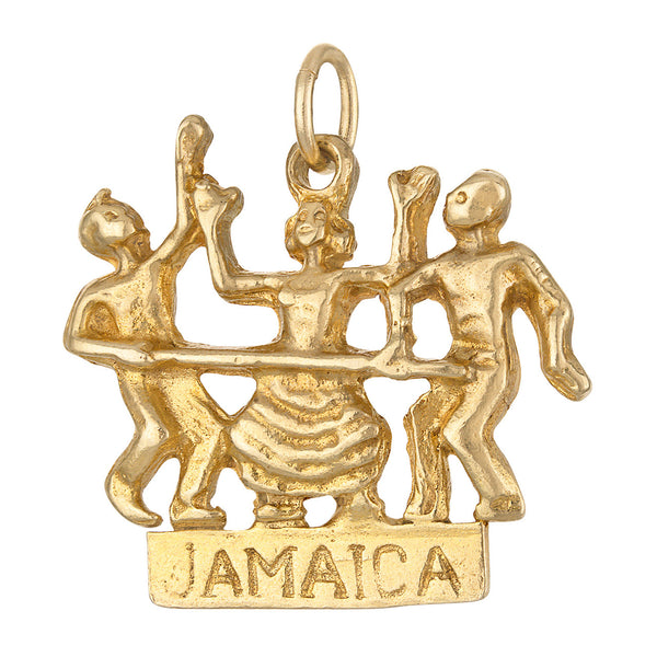 Vintage Jamaican Limbo Party 14k Gold Charm