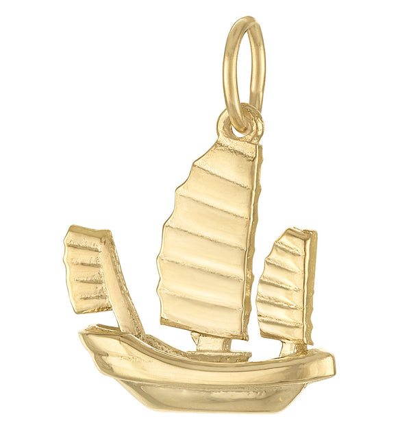 Chinese Junk 14K Gold Charm