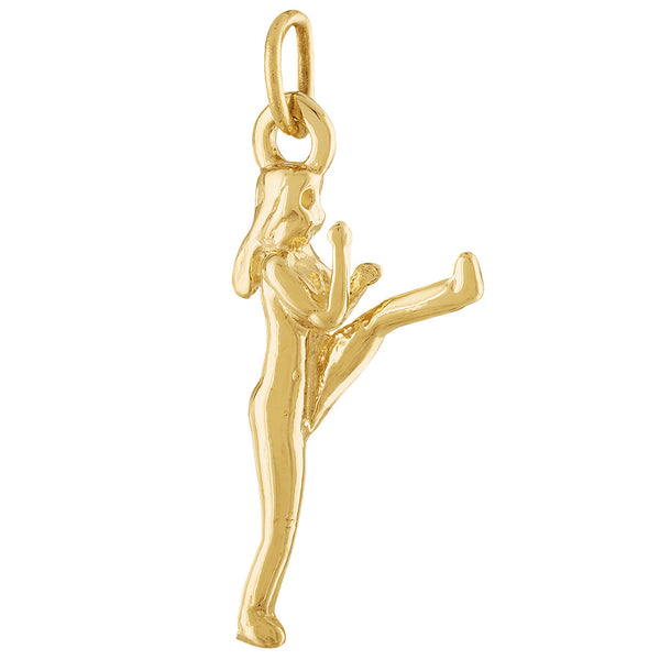 Kick Ass Girl 14K Gold Charm