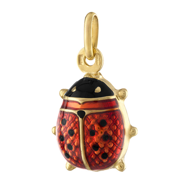 Vintage Enamel Ladybug 14k Gold Charm