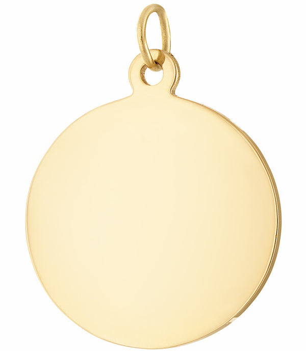 Extra Large Engravable Disc 14K Gold Charm