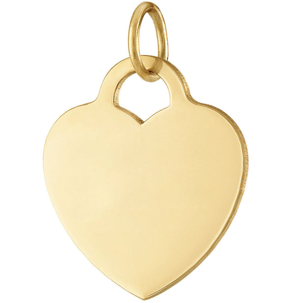 Larger Engravable Heart Lock 14K Gold Charm