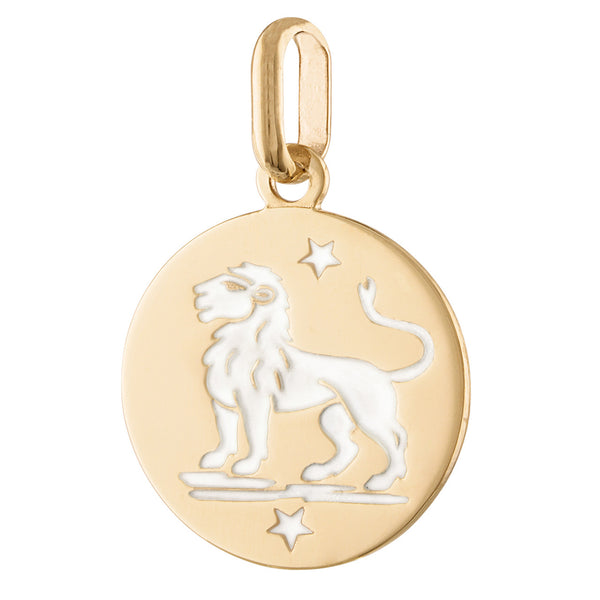 Leo Enamel Zodiac 14K Gold Charm
