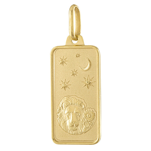 Leo Zodiac Tag 14K Gold Charm