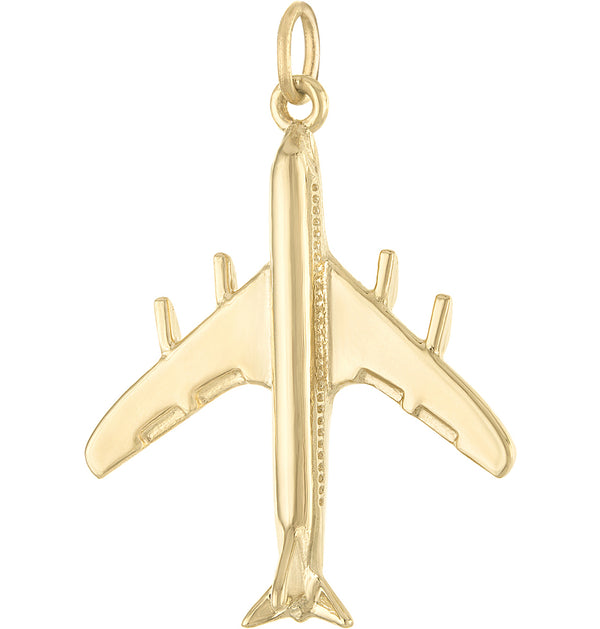 Larger Airplane 14K Gold Charm