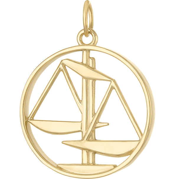 Larger Libra Zodiac 14k Gold Charm