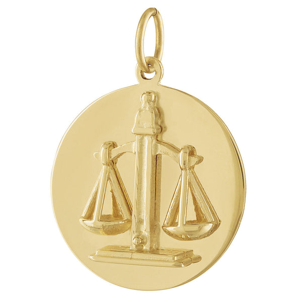 Libra Engravable Zodiac 14k Gold Charm