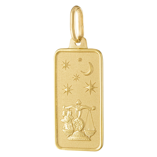 Libra Zodiac Tag 14K Gold Charm