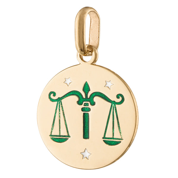 Libra Enamel Zodiac 14K Gold Charm