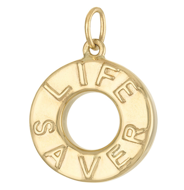 Life Saver 14K Gold Charm