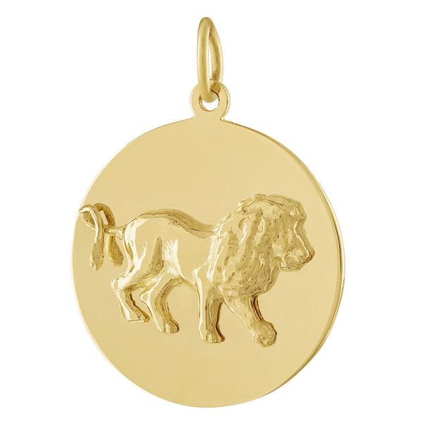 Leo Engravable Zodiac 14k Gold Charm