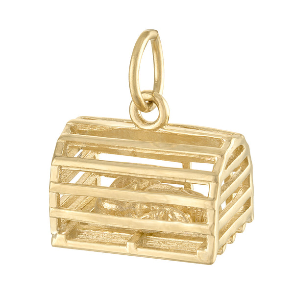 Lobster Trap 14K Gold Charm