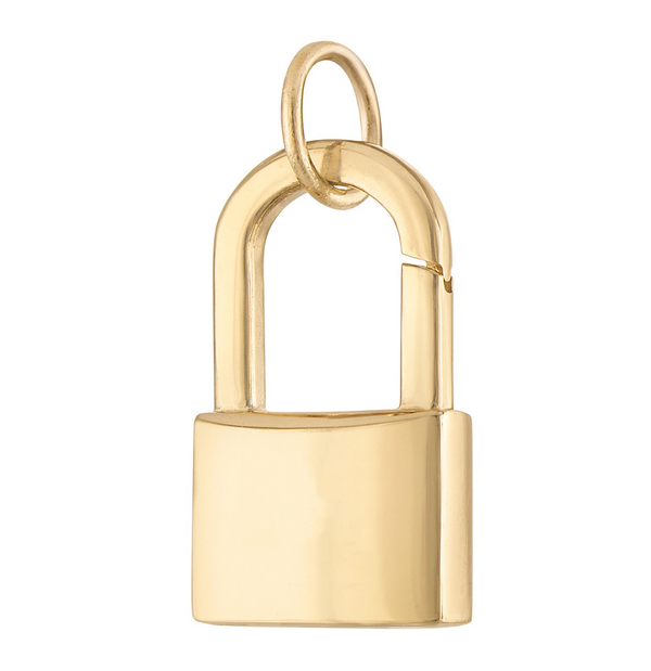 Engravable Love Lock 14K Gold Charm
