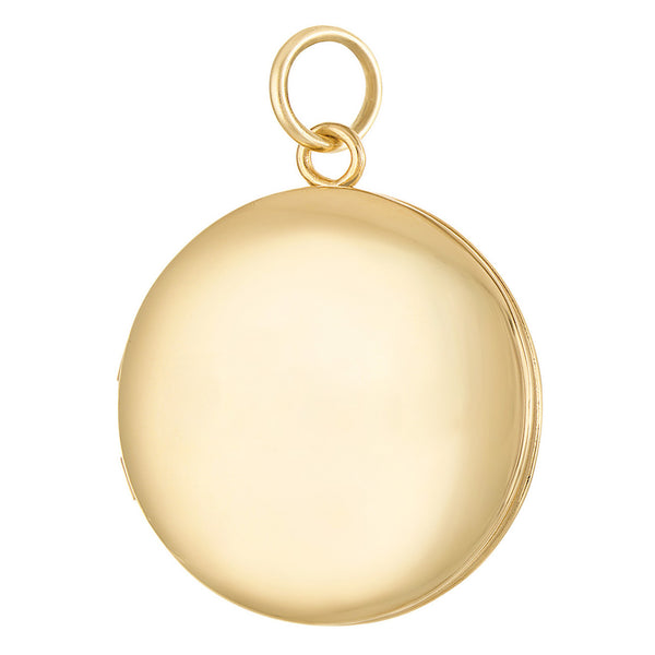 Engravable Round Locket 14K Gold Charm