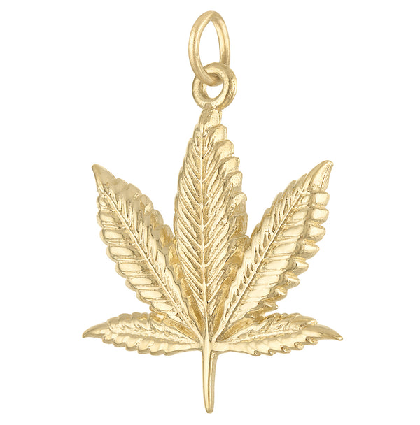 Marijuana Leaf 14K Gold Charm